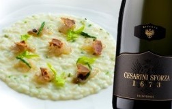 Risotto cicale di mare e Trentodoc Riserva 1673 Millesimato 2014 Cesarini Sforza