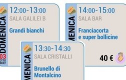 Seminari di domenica 3 Grandi bianchi, Brunello di Montalcino, Franciacorta e Super Bollicine