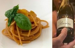 Spaghetti integrali con pomodoro giallo e zafferano