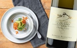 Tagliatelle, pesto e speck croccante con Collio Friulano 2018 Ronco Blanchis