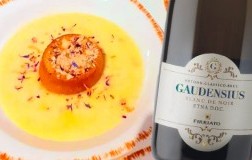 Tortini patate e funghi con fonduta al Montasio e Etna Spumante Gaudensius Blanc de Noir