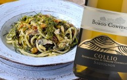 Bucatini con le sarde e finocchietto selvatico e Collio Sauvignon Borgo Conventi