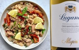 Insalata di tonno e fagioli cannellini con Lugana Oasi Mantellina 2019 Allegrini