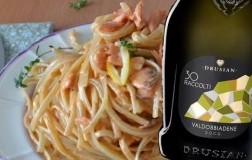 Tagliolini al salmone fresco e limone con Valdobbiadene 30 Raccolti Drusian