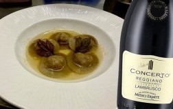 Raviolo di Castagne e Reggiano Lambrusco Concerto 2021 Ermete Medici