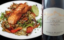 Salmone selvaggio dell’Alaska in padella e Collio Friulano Ronco Blanchis
