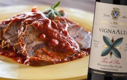 Stracotto alla fiorentina e VignaAlta Terre di Pisa Sangiovese 2017 Badia di Morrona