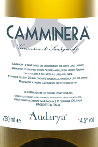 audarya vermentino di sardegna camminera etichetta