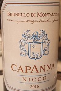 Capanna Brunello di Montalcino Nicco 2016