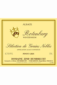 domaine zind humbrecht alsace  selection de grains noble Rotenberg Wintzenheim etichetta