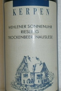 kerpen Wehlener Sonnenhur Riesling Trockenbeerenauslese etichetta