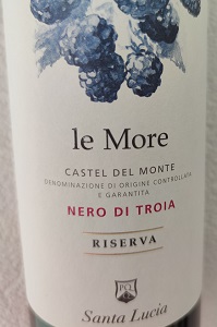 Santa Lucia Castel del Monte Nero di Troia Riserva Le More 2017